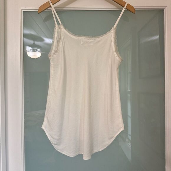 Bella Dahl White V-Neck Frayed Tencel Cami - Picture 7 of 9